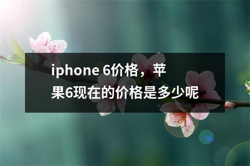 iphone 6价格，苹果6现在的价格是多少呢