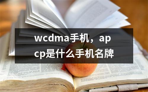 wcdma手机，apcp是什么手机名牌