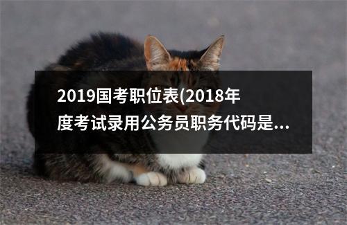 2019国考职位表(2018年度考试录用公务员职务代码是什么)
