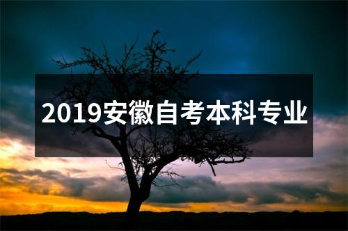 2019安徽自考本科专业