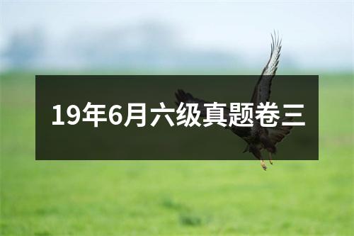19年6月六级真题卷三