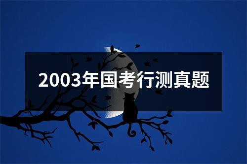 2003年国考行测真题