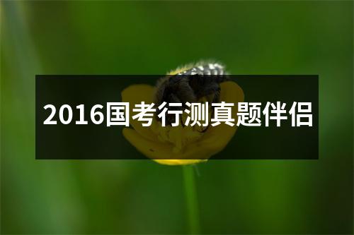 2016国考行测真题伴侣