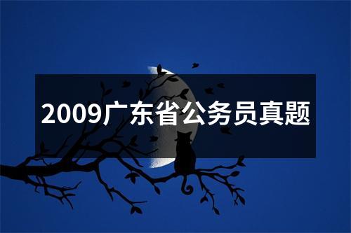 2009广东省公务员真题