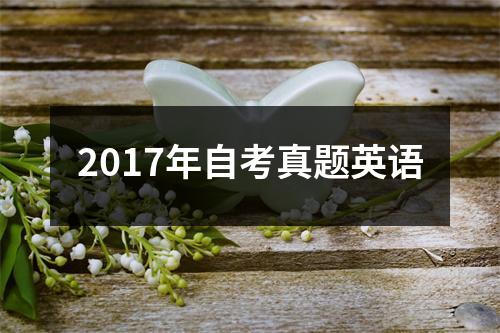 2017年自考真题英语