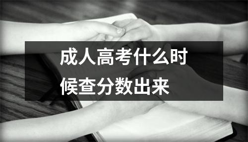 成人高考什么时候查分数出来