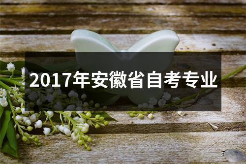 2017年安徽省自考专业