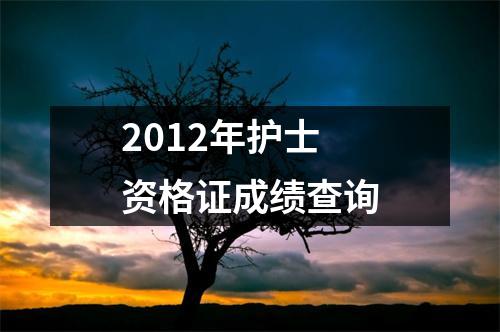 2012年护士资格证成绩查询