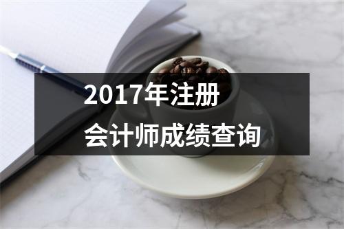 2017年注册会计师成绩查询
