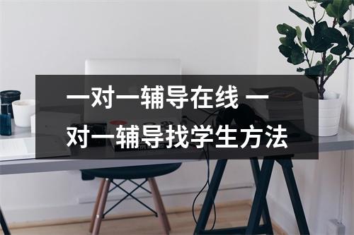 一对一辅导在线 一对一辅导找学生方法