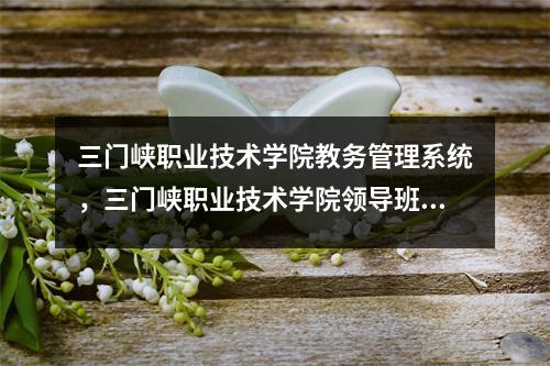 三门峡职业技术学院教务管理系统，三门峡职业技术学院领导班子分工