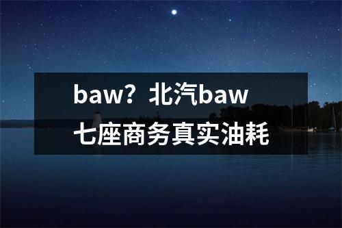 baw？北汽baw七座商务真实油耗
