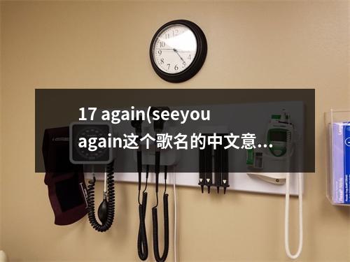 17 again(seeyouagain这个歌名的中文意思)