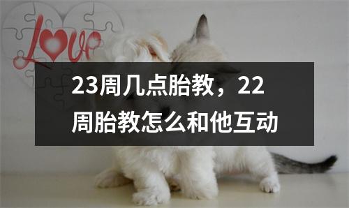 23周几点胎教，22周胎教怎么和他互动