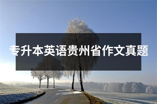 专升本英语贵州省作文真题