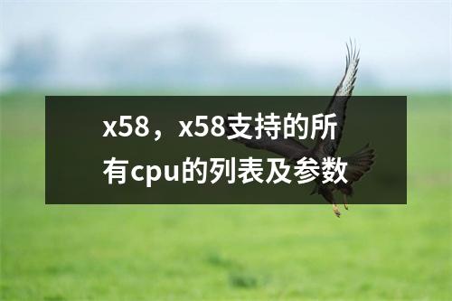 x58，x58支持的所有cpu的列表及参数