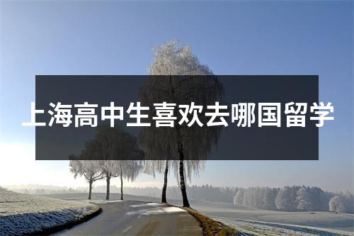 上海高中生喜欢去哪国留学