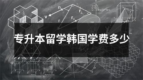 专升本留学韩国学费多少