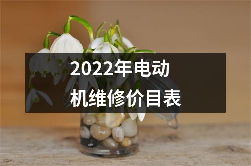 2022年电动机维修价目表