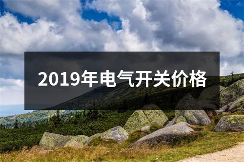 2019年电气开关价格