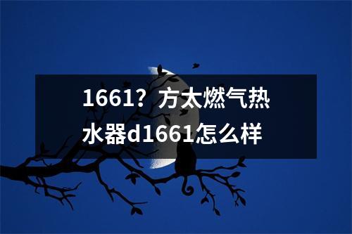 1661？方太燃气热水器d1661怎么样
