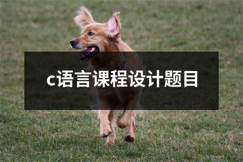 c语言课程设计题目