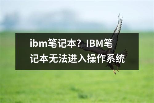 ibm笔记本？IBM笔记本无法进入操作系统