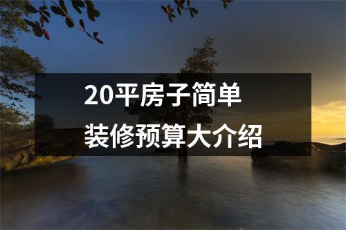 20平房子简单装修预算大介绍
